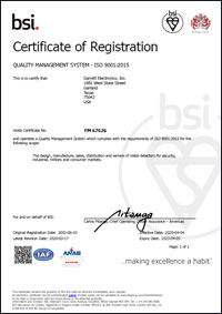 Garrett ISO 9001 Certification