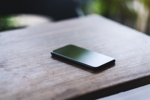 Phone on table