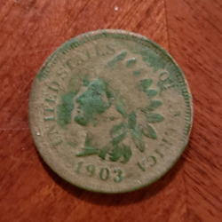 Pièce de 1 cent avec tête d’indien de 1903, trouvée par Joseph A. avec l’ACE 200