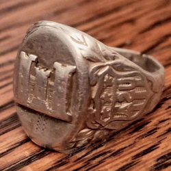 1940s WWII silver ring, found by Sam E.