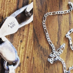 Italy .826 silver chain, found by Phil G.
