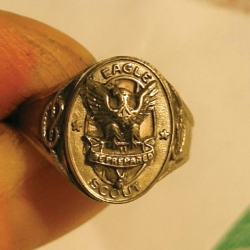 14k gold Eagle Scout ring, found by Brandon D.