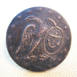 Brass U.S. Navy button, circa 1810–1812, found by John V.