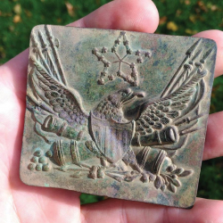 War of 1812 artillery belt plate, found by Brian P.