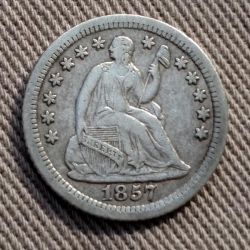1857-O Seated Liberty silver dime, found by Josh E.