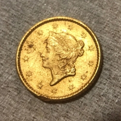 Pièce en or de 1 $ de 1851, trouvée par Steve M.