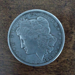 1886 Morgan silver dollar, discovered by Don F.