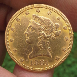 1881 $10 gold coin, found by John W.