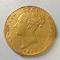 Pièce d’or semi-souveraine Victoria de 1849, trouvée par Dean E. avec son ACE 200i