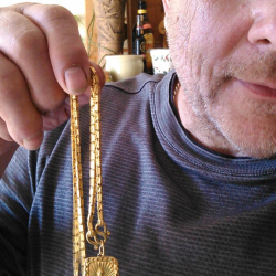 40-gram solid gold pendant and 18-inch chain (marked .999), found by Charles S.