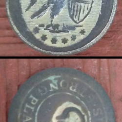 Bouton militaire américain de la période de la guerre de 1812, découvert par Robert B.