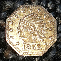 Moneda de oro recordatoria de California de 1852, encontrada por Greg D.