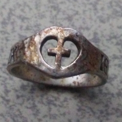 Silver christening ring, found by Jesse H.