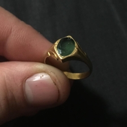 1930 21k gold ring with an emerald, found by Andrew